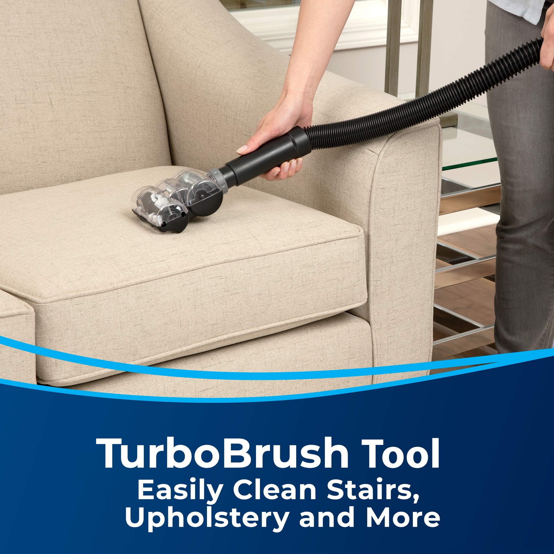 BISSELL AeroSwift Turbo Compact Upright Vacuum Cleaner, Cyclonic Dirt Separation, Built-in Lifetime Filter, TurboBrush Tool, Extension Wand, Bottom-Empty Tank, Lightweight Design, 1808B - Available at All In One Marketplace Canada