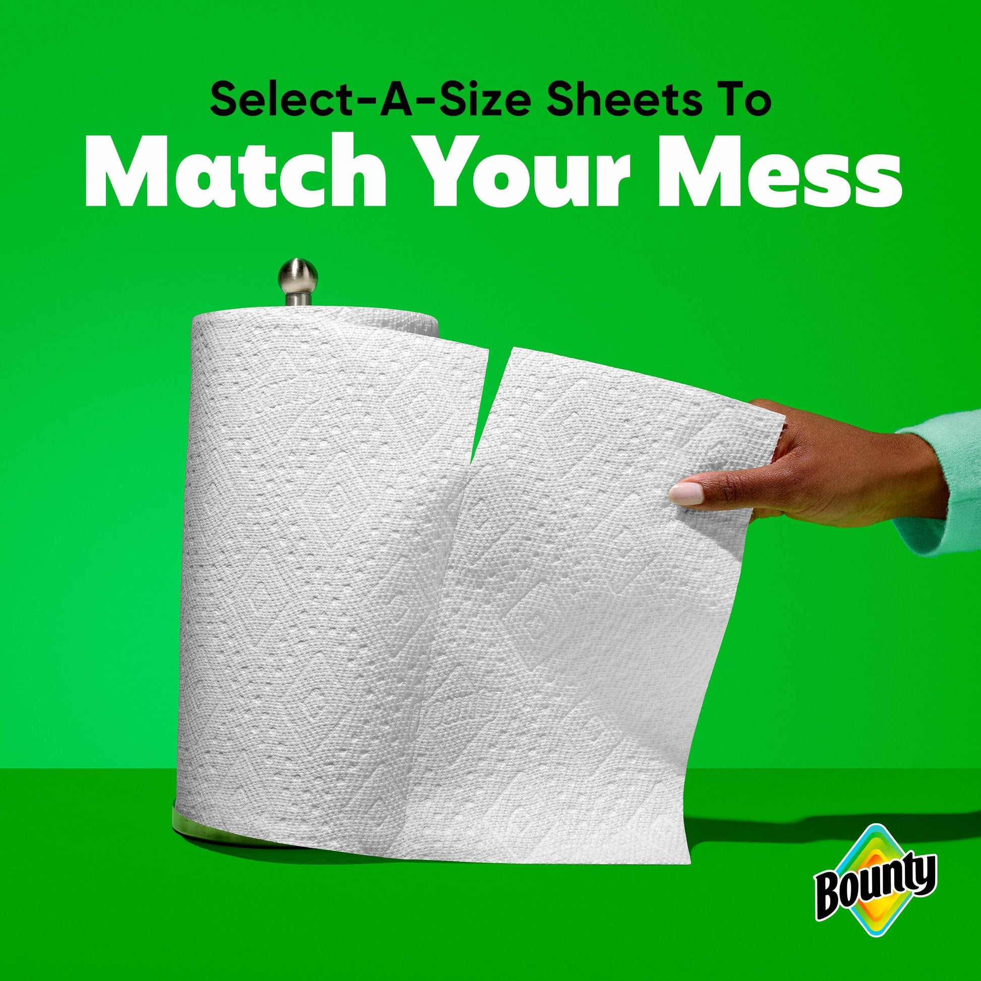 Bounty Paper Towels Select-A-Size White, 12 Double Rolls = 24 Regular Rolls