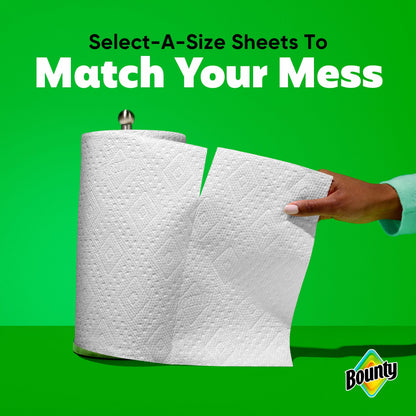 Bounty Paper Towels Select-A-Size White, 12 Double Rolls = 24 Regular Rolls