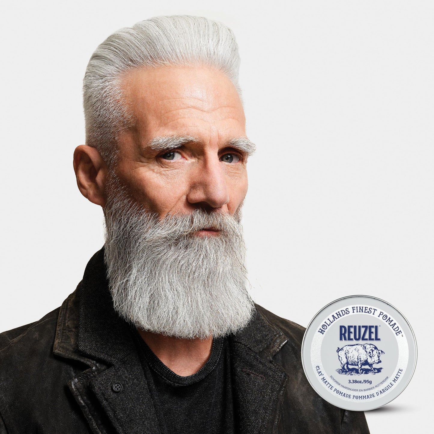 Reuzel Clay Matte Pomade, Medium Hold Matte Finish Hair Styling Clay, Lightweight & Flexible Texturizing Pomade for Volume & Definition With Aloe Vera & Vitamin E, 95g REUZEL