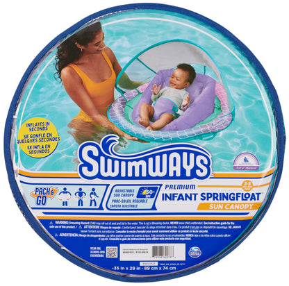 Swimways Infant Spring Float, Baby Pool Float with Canopy & UPF Protection, Swimming Pool Accessories for Kids 3-9 Months, Mermaid 🍁 All In One Marketplace Canada SwimWays