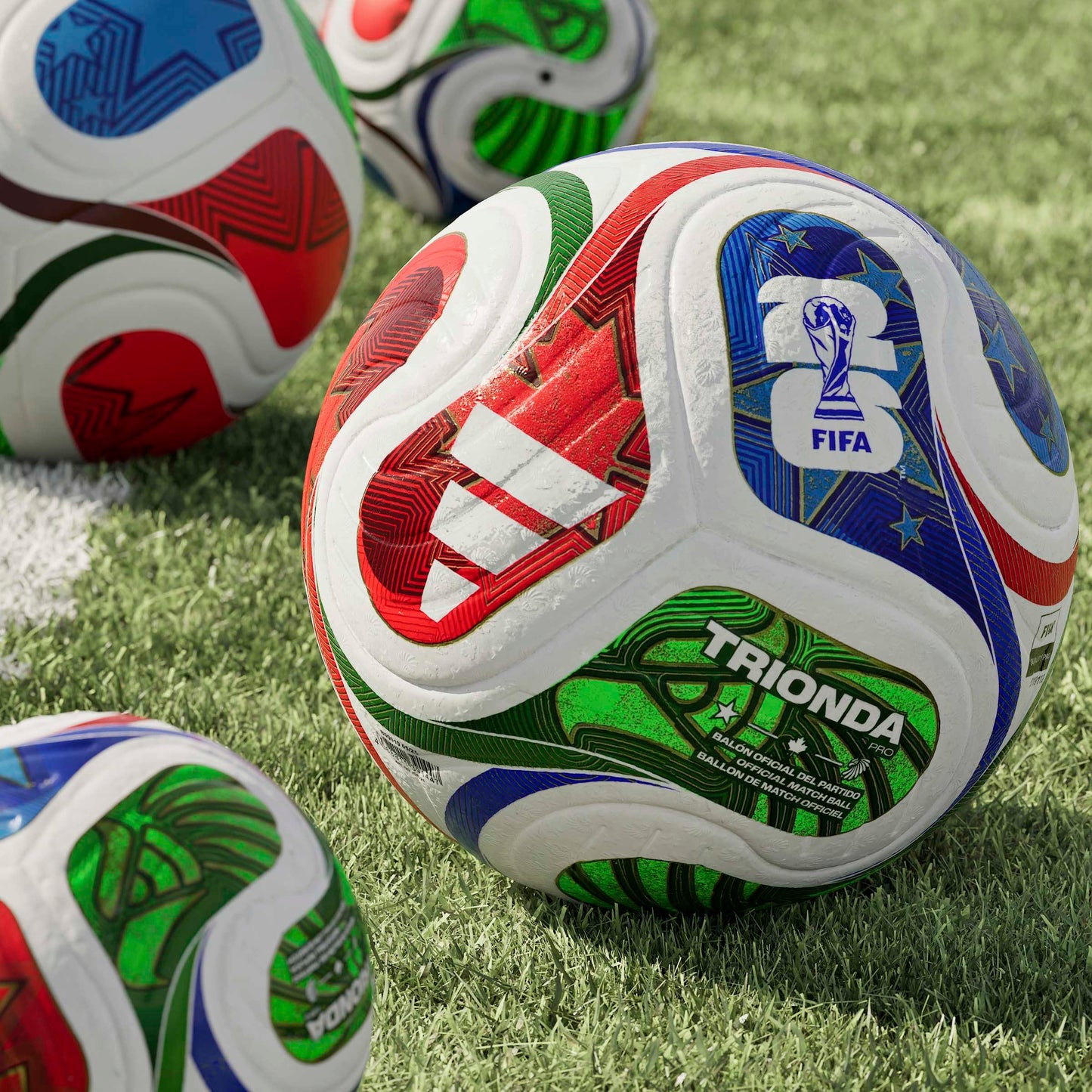 Adidas Unisex-Adult World Cup Pro Soccer Ball, White/Solar Blue/Red/Flash Lime, 5 adidas