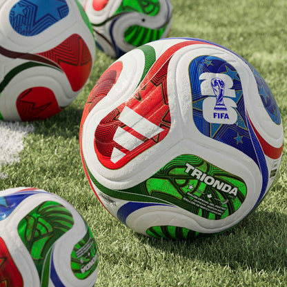 Adidas Unisex-Adult World Cup Pro Soccer Ball, White/Solar Blue/Red/Flash Lime, 5 adidas