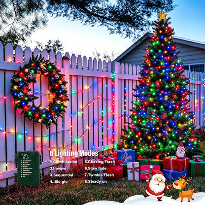 Mewuvn 2Pack 80FT 200 LED Battery Operated Christmas String Lights Outdoor/Indoor, Timer & 8 Modes with Green Wire Christmas Tree Lights, Waterproof Fairy Lights for Xmas Tree Garden(Multicolor) 🍁 All In One Marketplace Canada