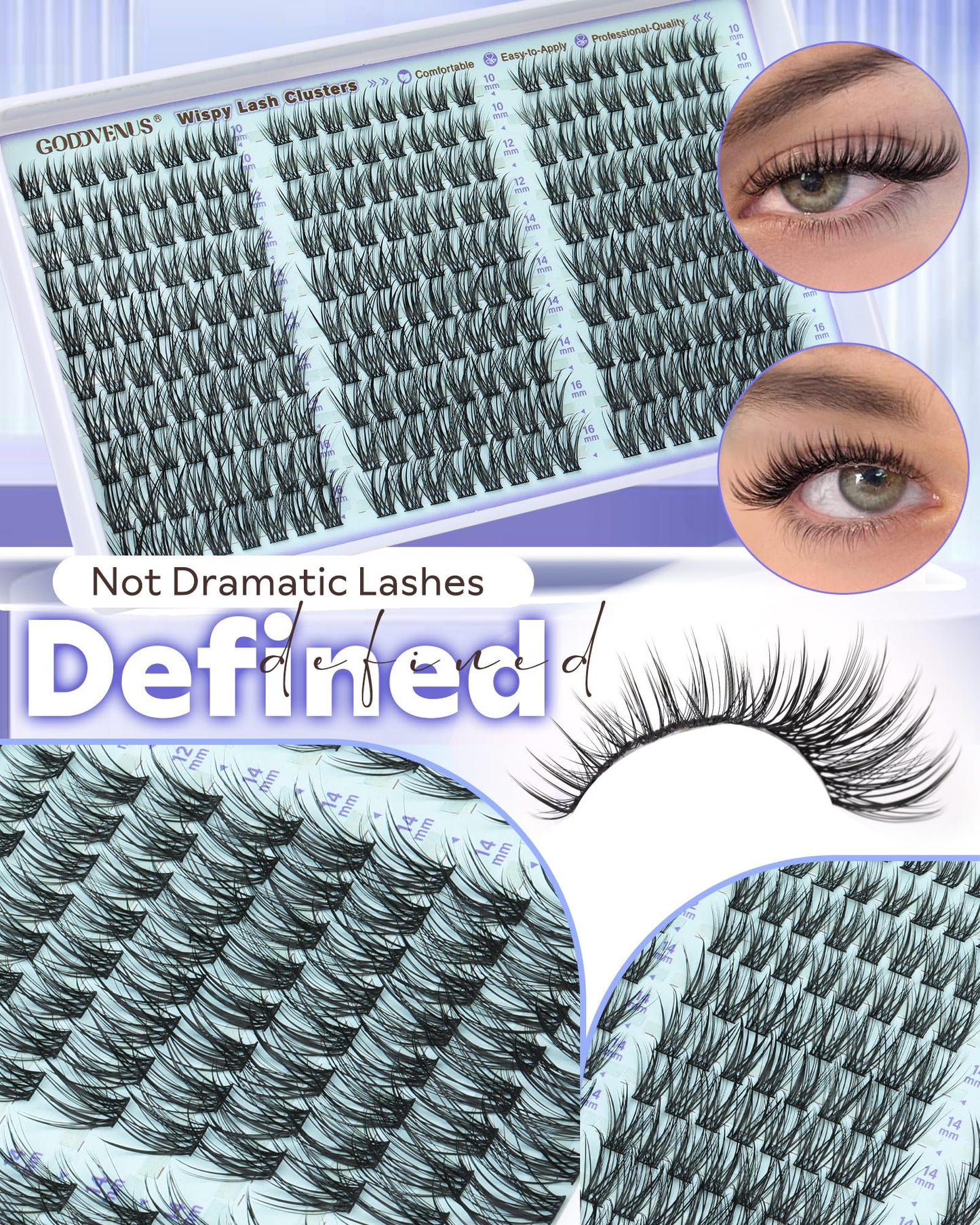 Wispy Lash Clusters Kit Eyelash Clusters Natural Cluster Lashes Extension Kit Eyelash Extension10-16mm CC Curve For DIY
