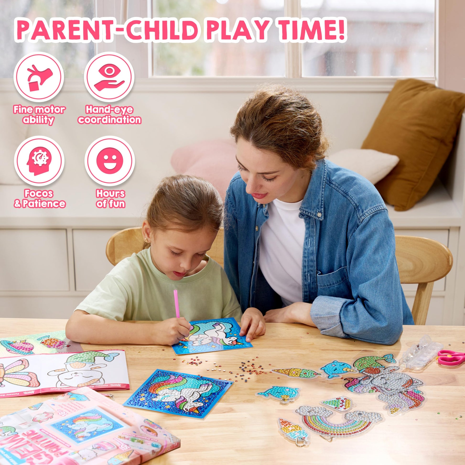 Klever Kits 16 Projects Gem Painting, Kids Diamond Art Painting Kit with 5D Gem, Arts and Crafts for Girls Ages 6-12,Art Gift Ideas for Girls Crafts Ages 6, 7, 8, Girl Gifts, Easter Gifts for Kids - Available at All In One Marketplace Canada
