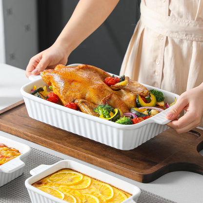MALACASA Casserole Dishes for Oven, Ceramic Baking Dishes Set of 4, White 🍁 All In One Marketplace Canada