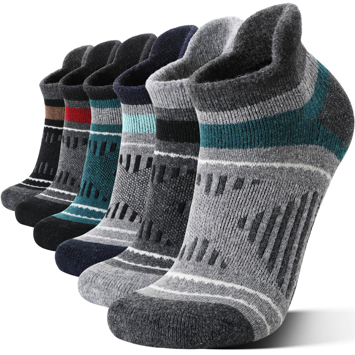 Merino Wool Ankle Hiking Running Socks Warm Thermal Winter Thick Compression Cushion No Show Moisture Wicking Gifts Stocking Stuffers Socks for Men 6 Pairs(Mix,L) 🍁 All In One Marketplace Canada