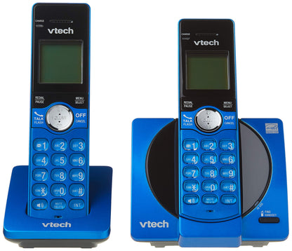 VTech CS6919-25 Dect_6.0 2 Handset Landline Telephone, Metallic Blue VTech