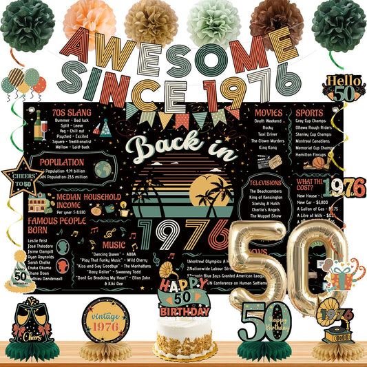 Roetyce 50th Birthday Decorations, Colorful Vintage Back in 1976 Poster 🍁 All In One Marketplace Canada