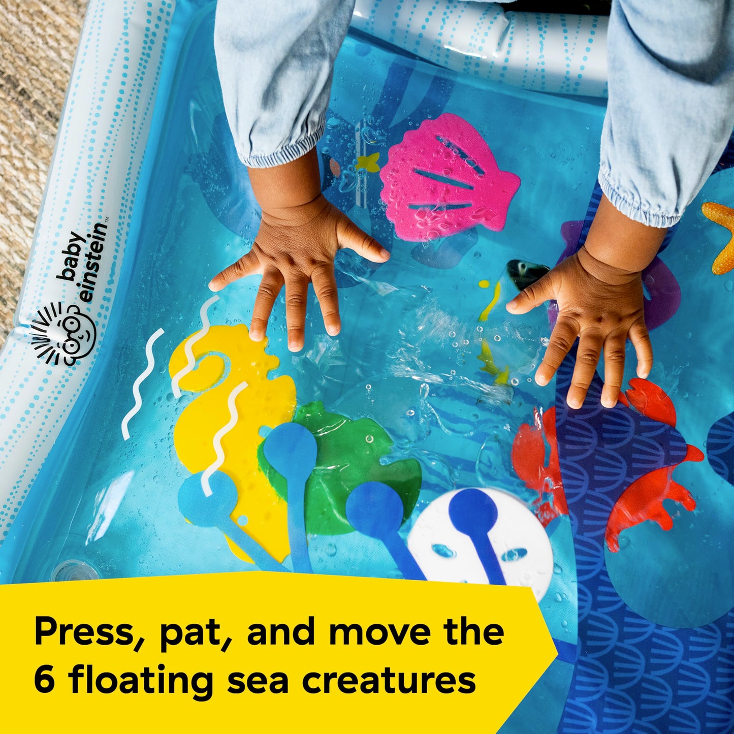 Baby Einstein Octopus Water Play Mat - Safety Fill Line, Tummy Time Activity & Sensory Toy for Babies Newborn & up, Blue Baby Einstein