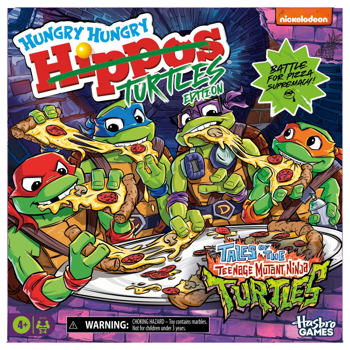Hungry Hungry Hippos: Teenage Mutant Ninja Turtles Edition Game | Ages 4 and Up | 2 to 4 Players | Kids Board Games | Gifts for Preschoolers (Amazon Exclusive) Hasbro Gaming