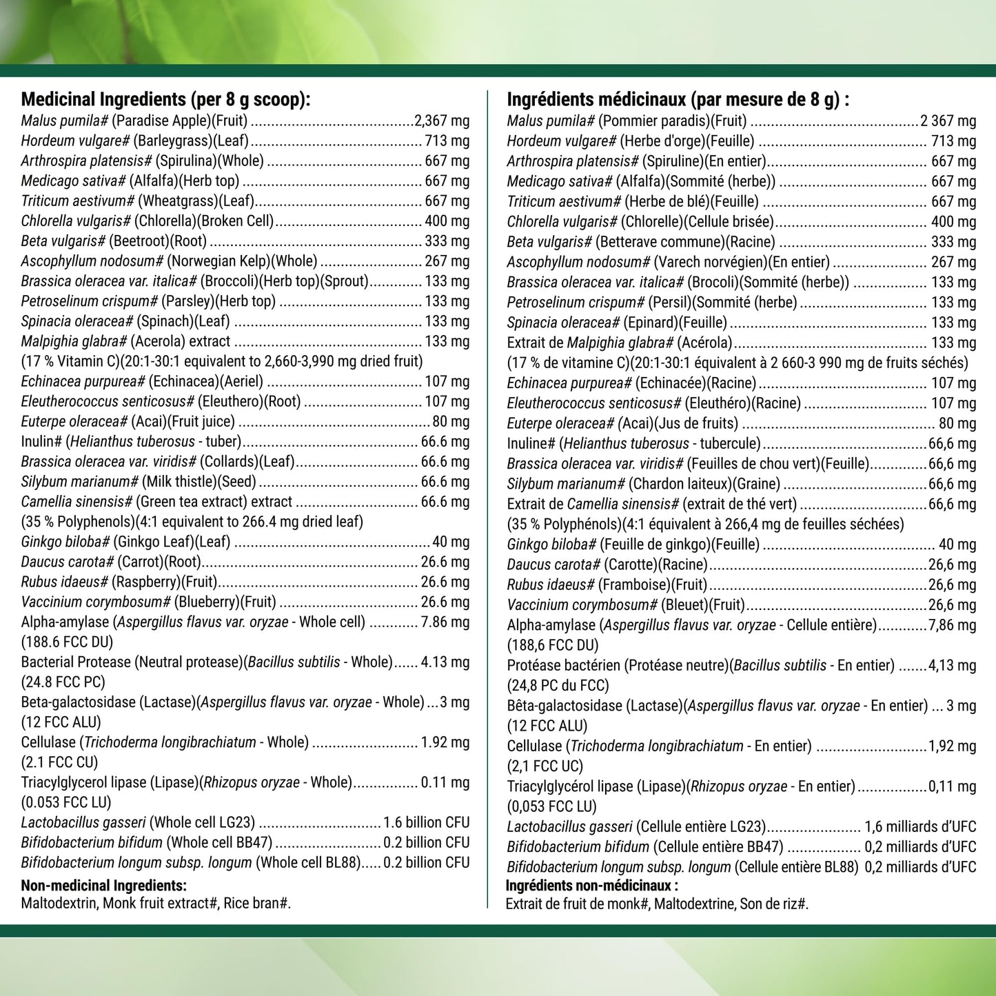 Nested Naturals Super Greens Powder - Organic Daily Greens Superfood Powder w/ 20+ Whole Foods, Spirulina, Wheat Grass & Barley Grass - Probiotics, Fiber & Enzymes - USDA Certified Organic, Original Flavour, 30 Servings - Available at All In One Marketplace Canada
