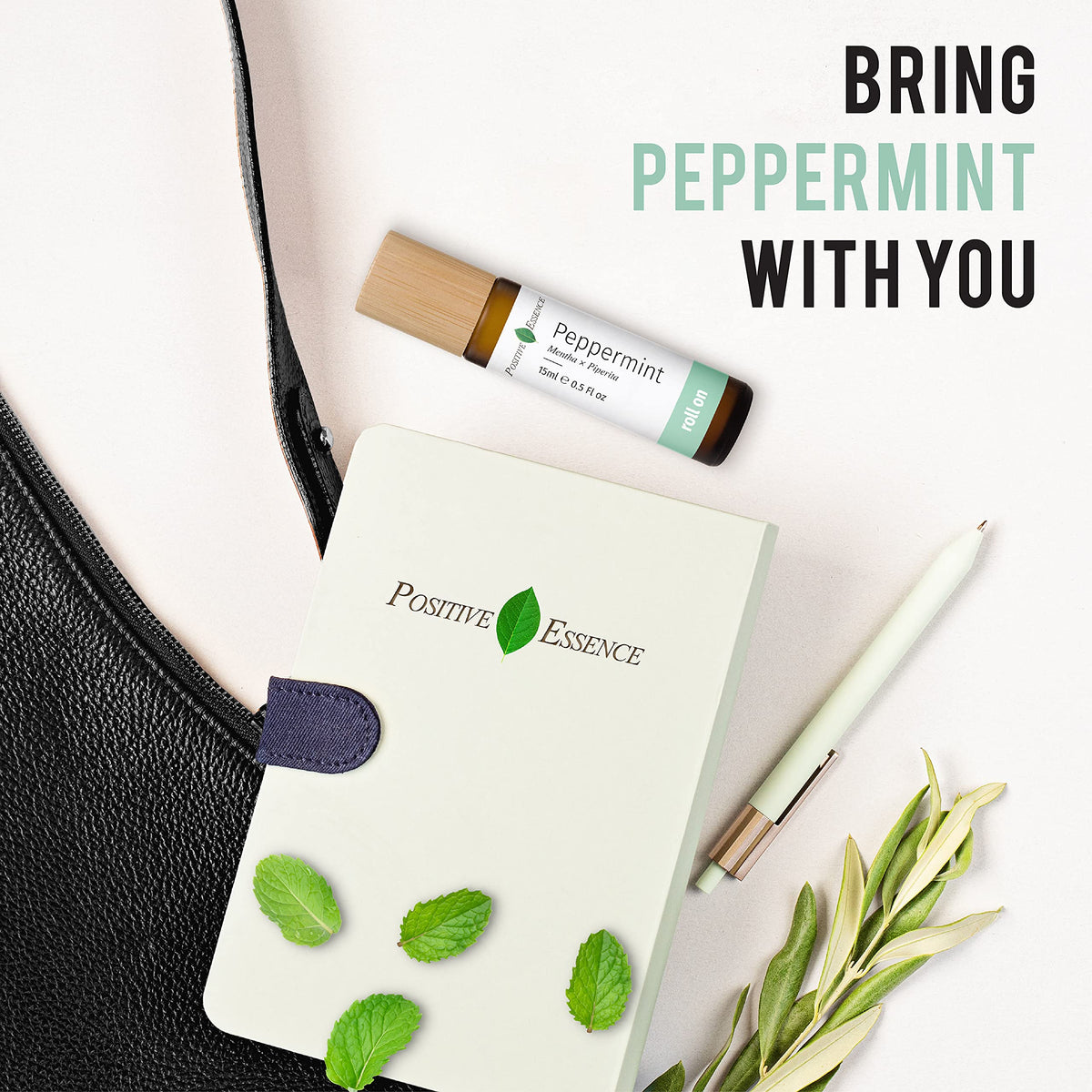 Peppermint Essential Oil Roll-On, Pre-Diluted with Jojoba Oil, 15 mL 🍁 All In One Marketplace Canada