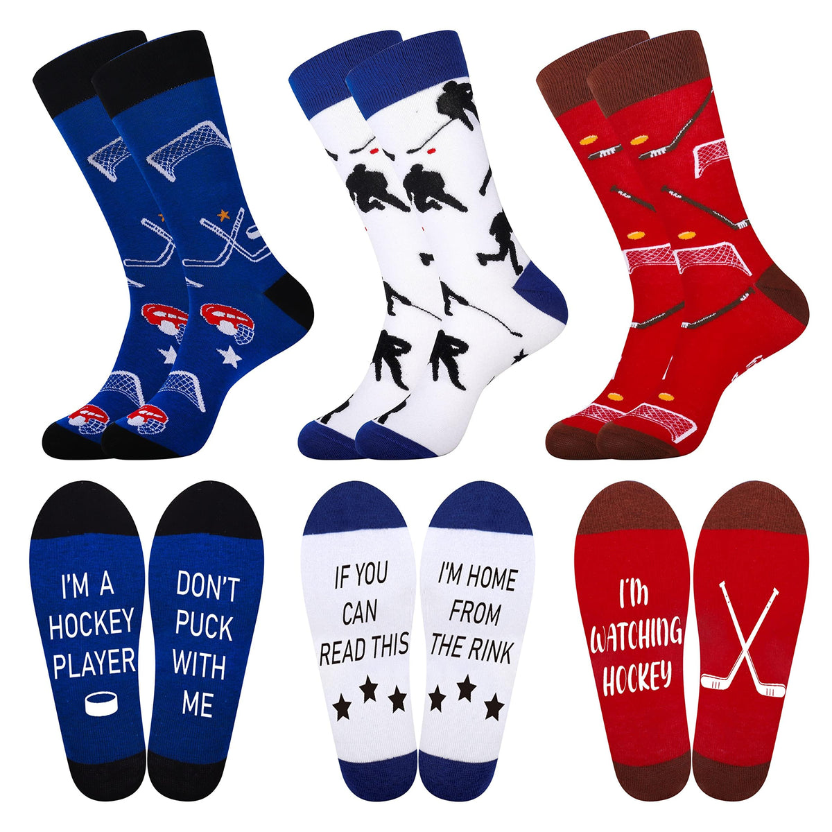 Moyel Hockey Socks Funny Gifts for Men Teen Boys Size 7-13 🍁 All In One Marketplace Canada