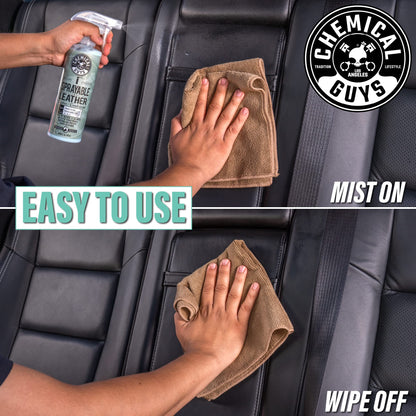 Chemical Guys Sprayable Leather Cleaner and Conditioner in One for Car Interiors, Apparel, and More (Works on Natural, Synthetic, Pleather, and More) Leather Scent, 473 ml Chemical Guys