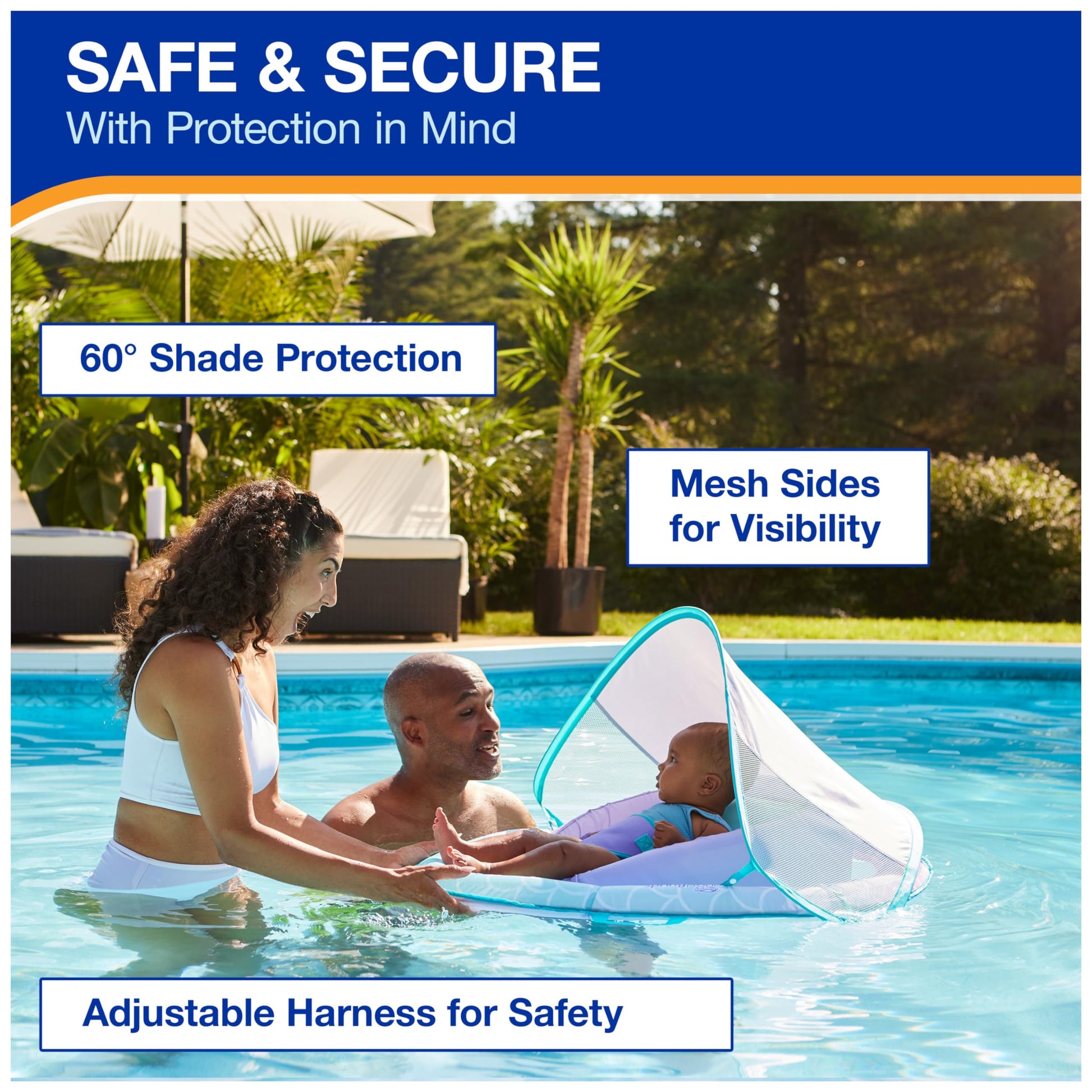 Swimways Infant Spring Float, Baby Pool Float with Canopy & UPF Protection, Swimming Pool Accessories for Kids 3-9 Months, Mermaid 🍁 All In One Marketplace Canada SwimWays