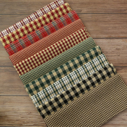 Christmas Plaid Fabric 10Pcs - Vintage Buffalo Plaid Checkered Tartan Square Quilting Fabric, Retro Gingham Cloth Precut Holiday Patchwork Bundles for Xmas Sewing Project, DIY Crafts - 19.7x15.7inch 🍁 All In One Marketplace Canada