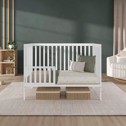 Dream On Me Synergy 5-in-1 Convertible Crib in White, Greenguard Gold Certified, BSA Certified, 3 Mattress Height Settings, Classic Nursery Furniture 🍁 All In One Marketplace Canada