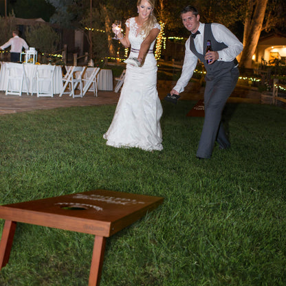 GoSports Wedding Theme Cornhole Bag Set - Includes 4 Black Mr Bags and 4 White Mrs Bags GoSports