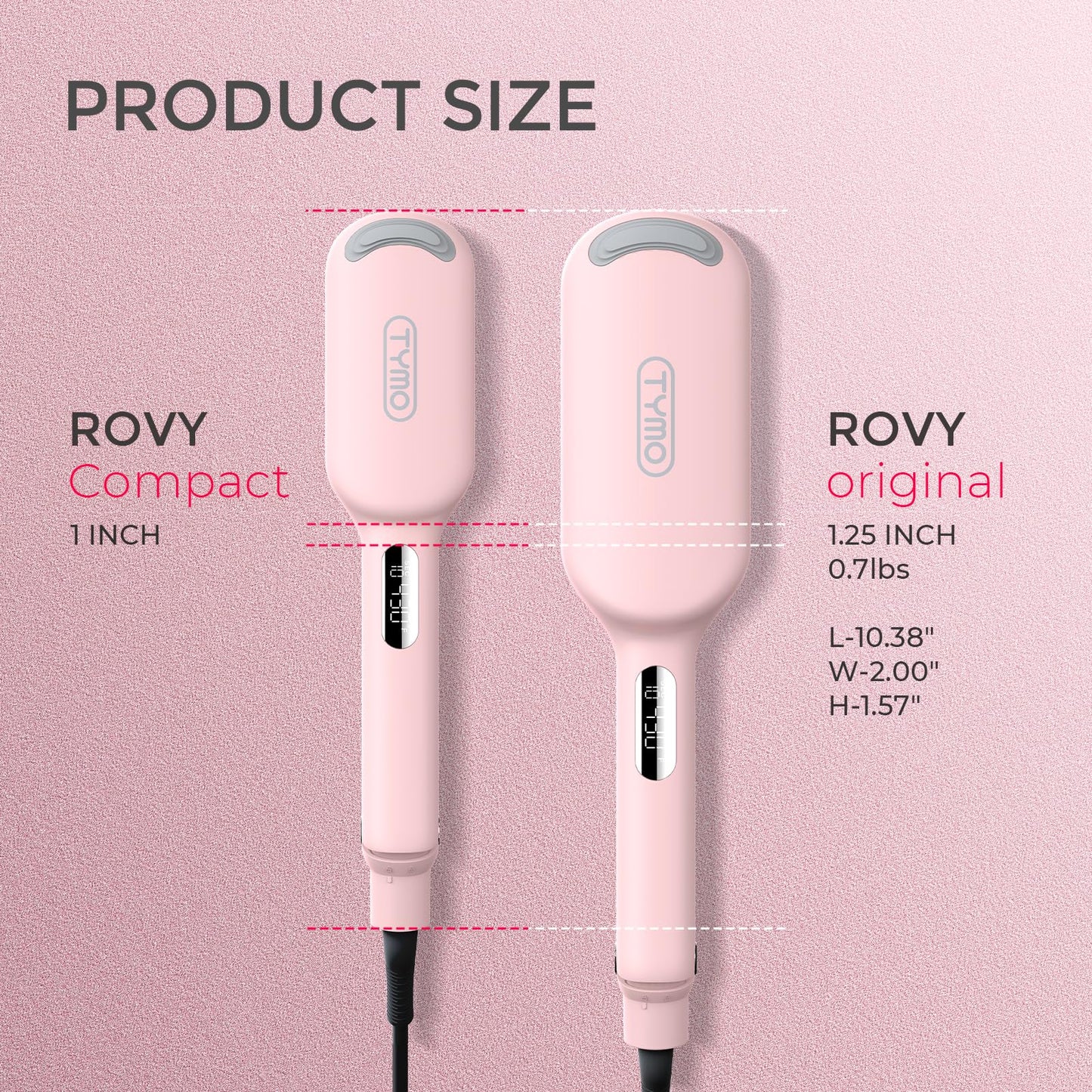 TYMO ROVY Hair Waver Curling Iron, 3-Barrel Ionic Hair Curler with 9 Heat Settings, Beach Waves Crimper for Women, Travel-Friendly, Anti-Scald, Fast Heating, Easy to Use, Pink, 1 inch - Available at All In One Marketplace Canada