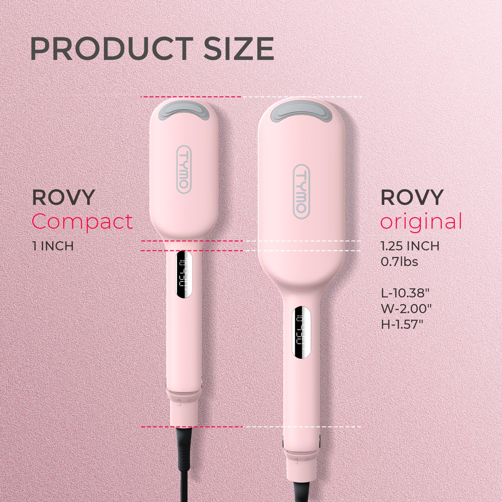 TYMO ROVY Hair Waver Curling Iron, 3-Barrel Ionic Hair Curler with 9 Heat Settings, Beach Waves Crimper for Women, Travel-Friendly, Anti-Scald, Fast Heating, Easy to Use, Pink, 1 inch - Available at All In One Marketplace Canada