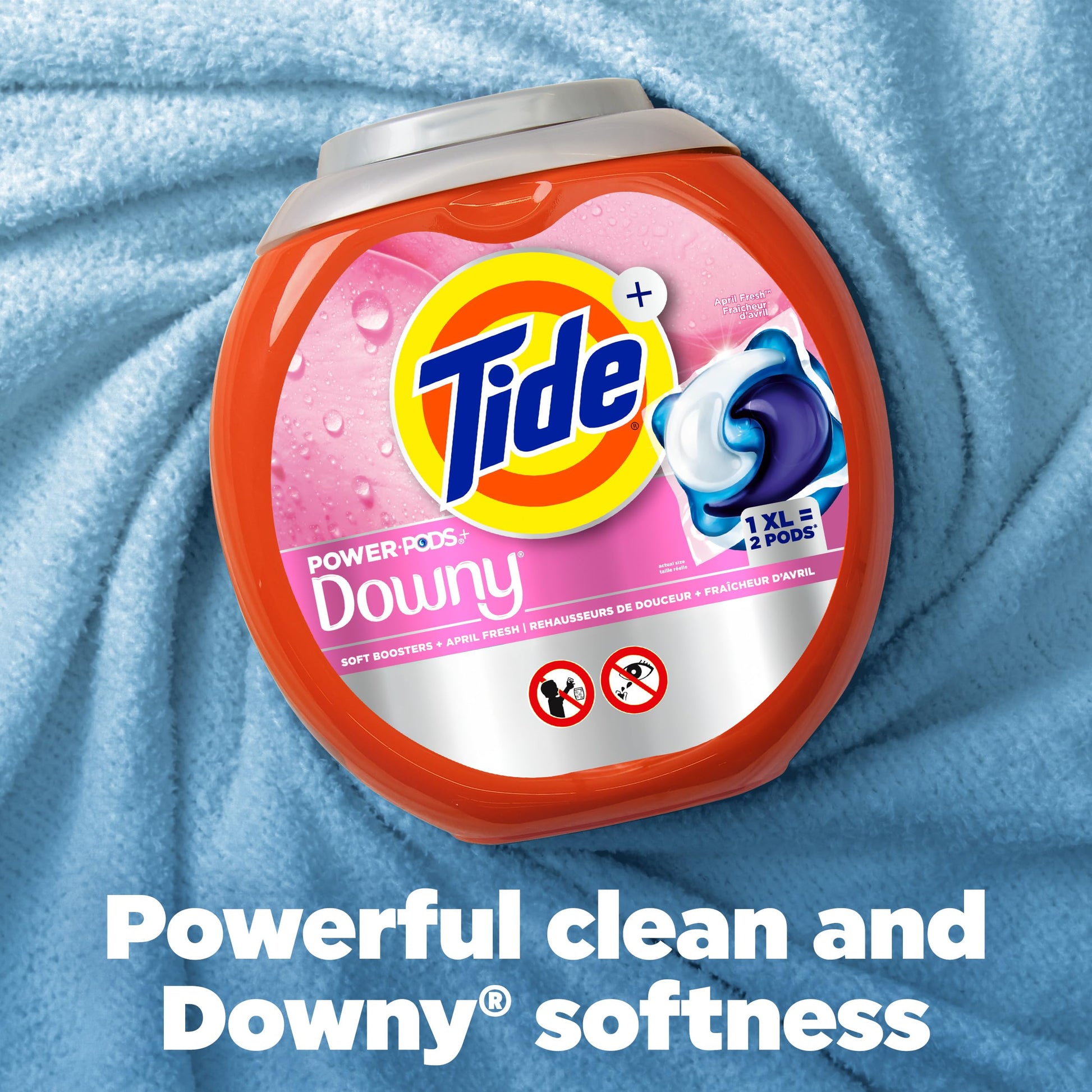 Tide Power PODs + Downy Laundry Detergent Pods, Soft Boosters + April Fresh, 63 Count Tide
