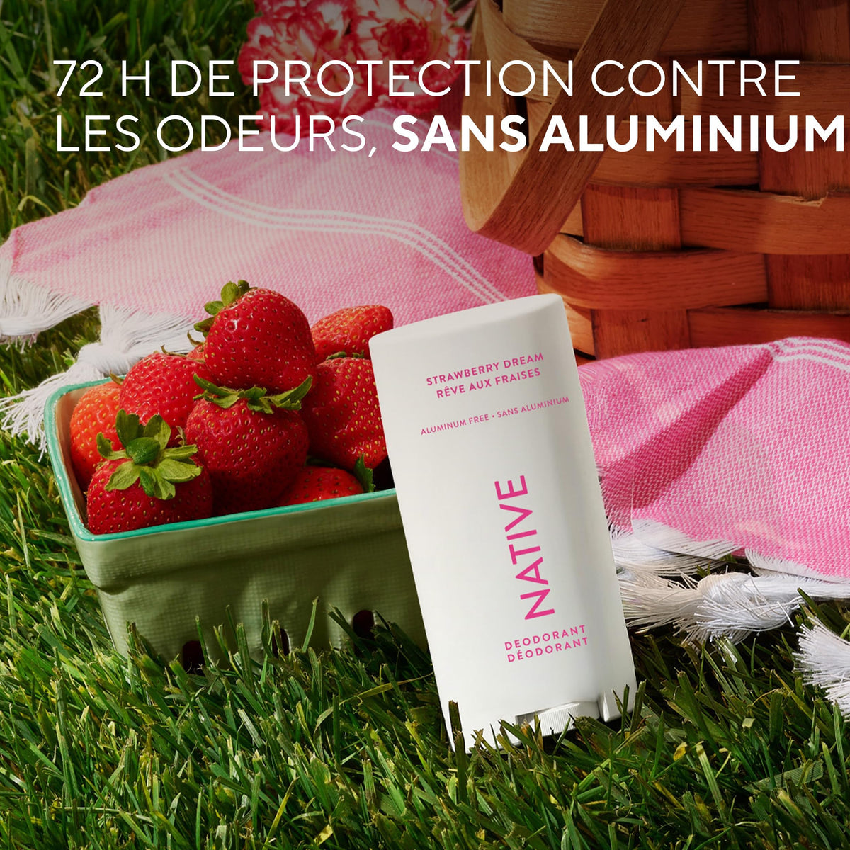 Native Aluminum-Free Deodorant, 72-Hour Protection, Strawberry Charm, 75 g