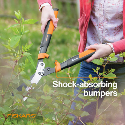Fiskars 23" PowerGear2 Garden Hedge Shears, Hedge Clippers, 10" Blades