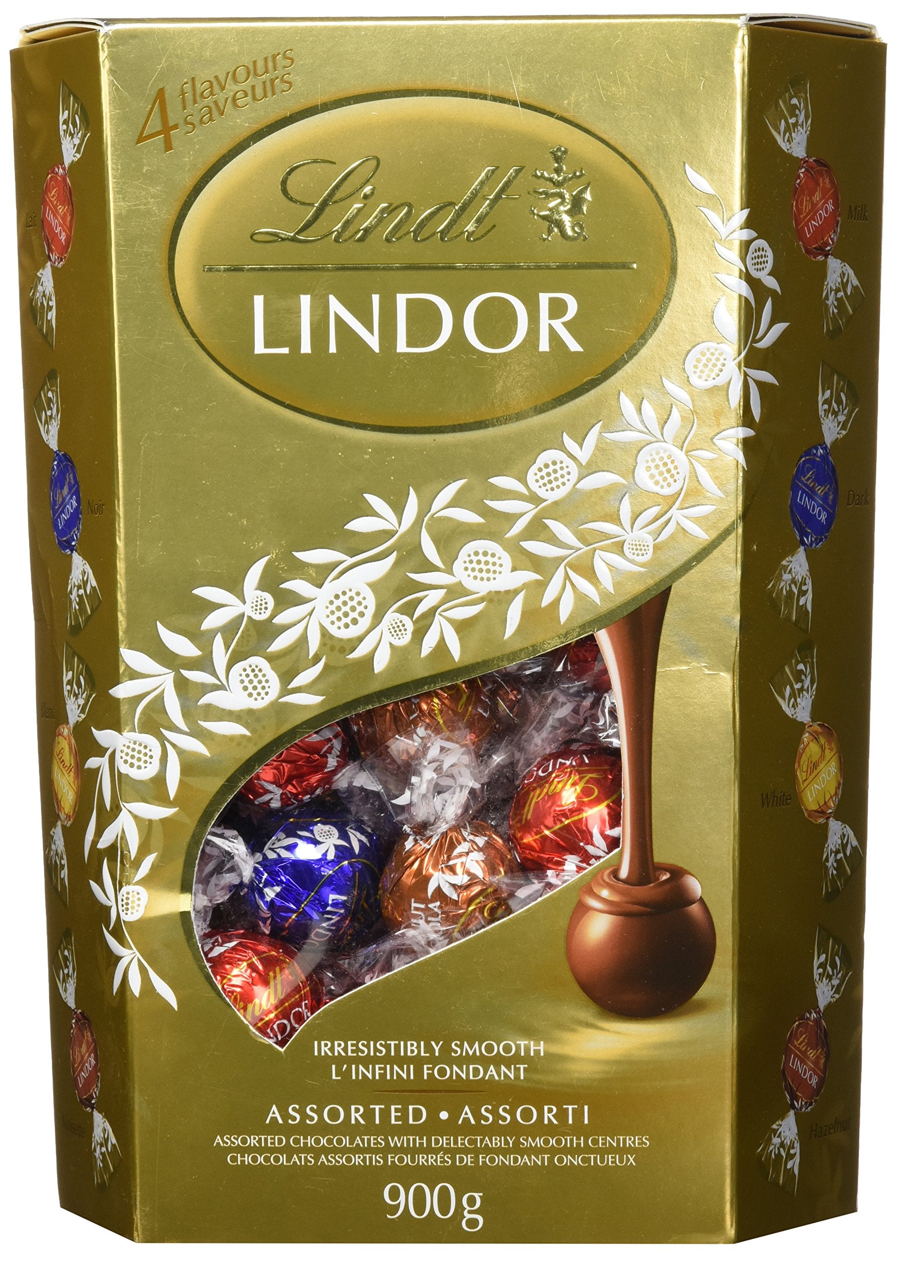 Lindt Lindor Assorted Chocolate Truffles - 900g Value Pack with 4 Flavors