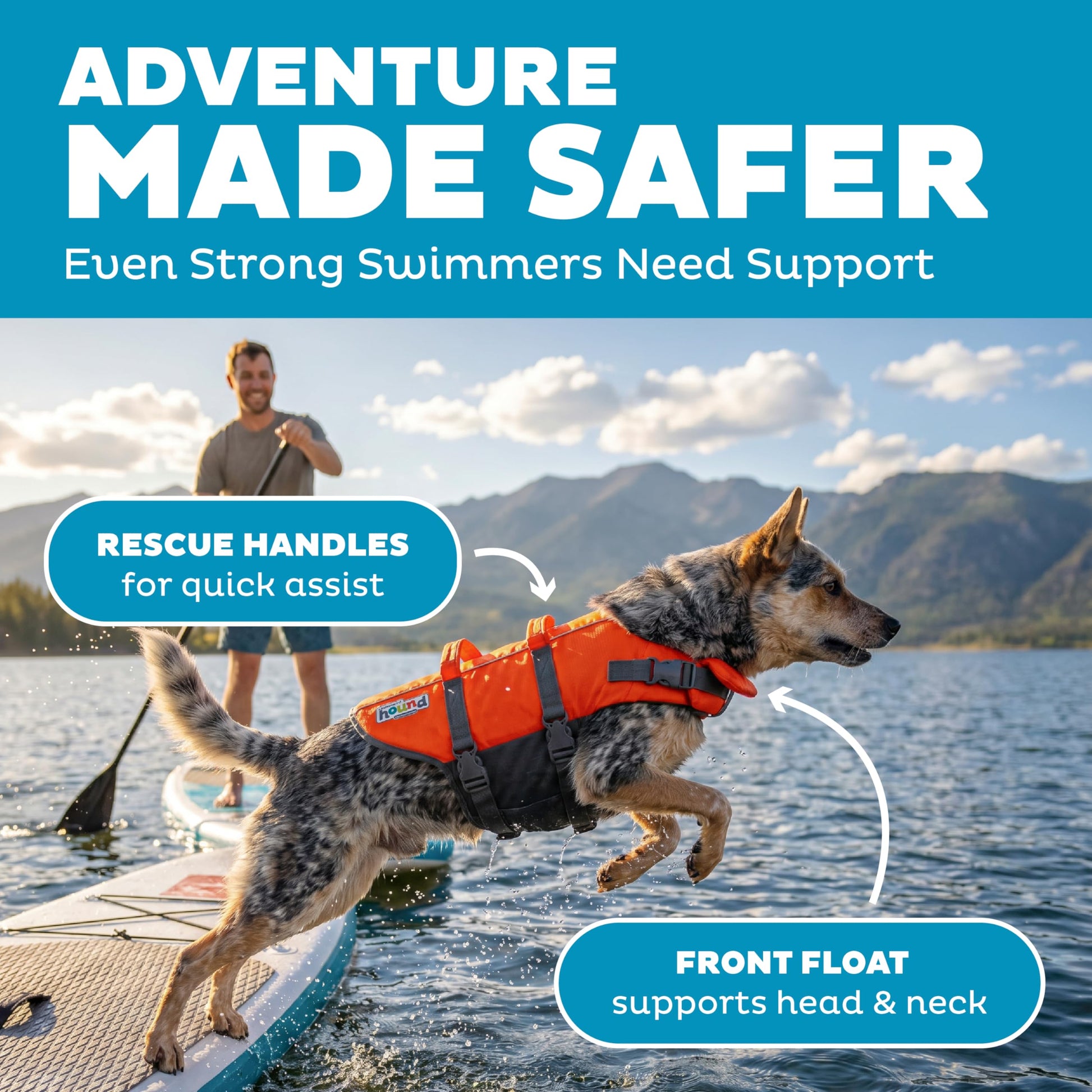 Outward Hound Granby Splash Orange Dog Life Jacket, Medium
