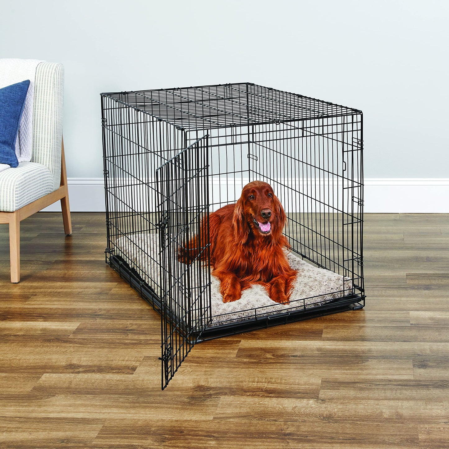 MidWest Homes for Pets 42-Inch New World Crate for Large Breeds, 71-90 lbs, Single Door Folding Dog Crate, Leak-Proof Tray & Secure Latch, Portable, Durable & Easy to Assemble 🍁 All In One Marketplace Canada