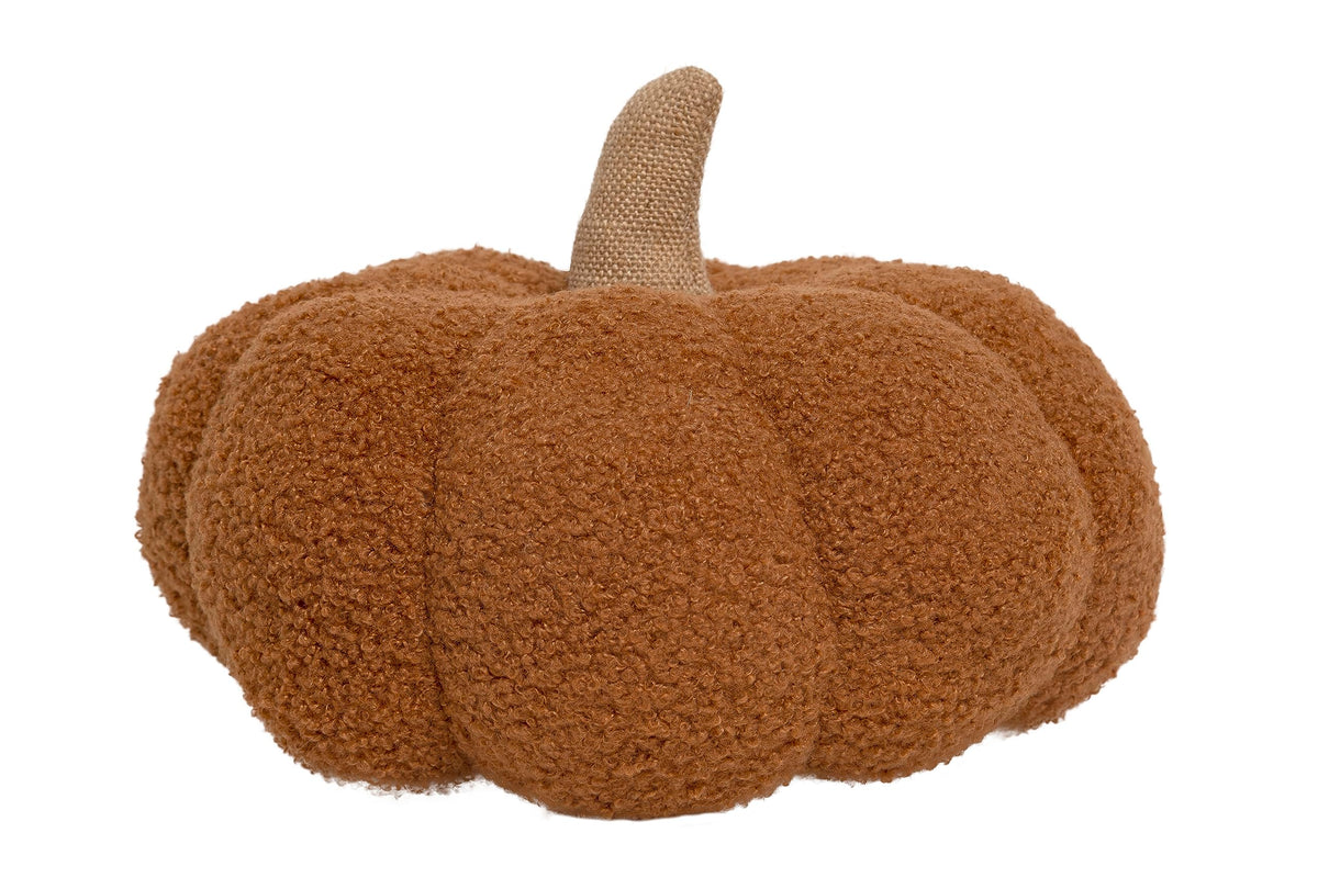 Pearhead Sherpa Pumpkin Pillow Decor, Modern Fall Home, Rust Orange