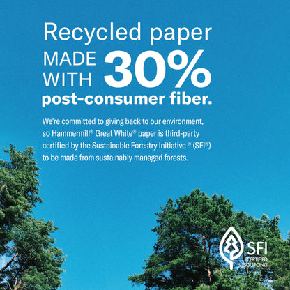 HAMMERMILL Printer Paper, Great White 30% Recycled Paper, 11 x 17 - 1 Ream (500 Sheets) - 92 Bright, Made in the USA