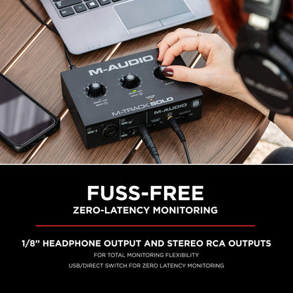M-AUDIO M-Track Solo USB Audio Interface for Recording, Streaming and Podcasting with XLR, Line and DI Inputs, Plus a Software Suite Included 🍁 All In One Marketplace Canada