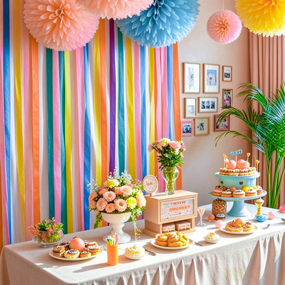8 Rolls Crepe Paper Streamers, Rainbow Streamers Birthday Decorations 🍁 All In One Marketplace Canada
