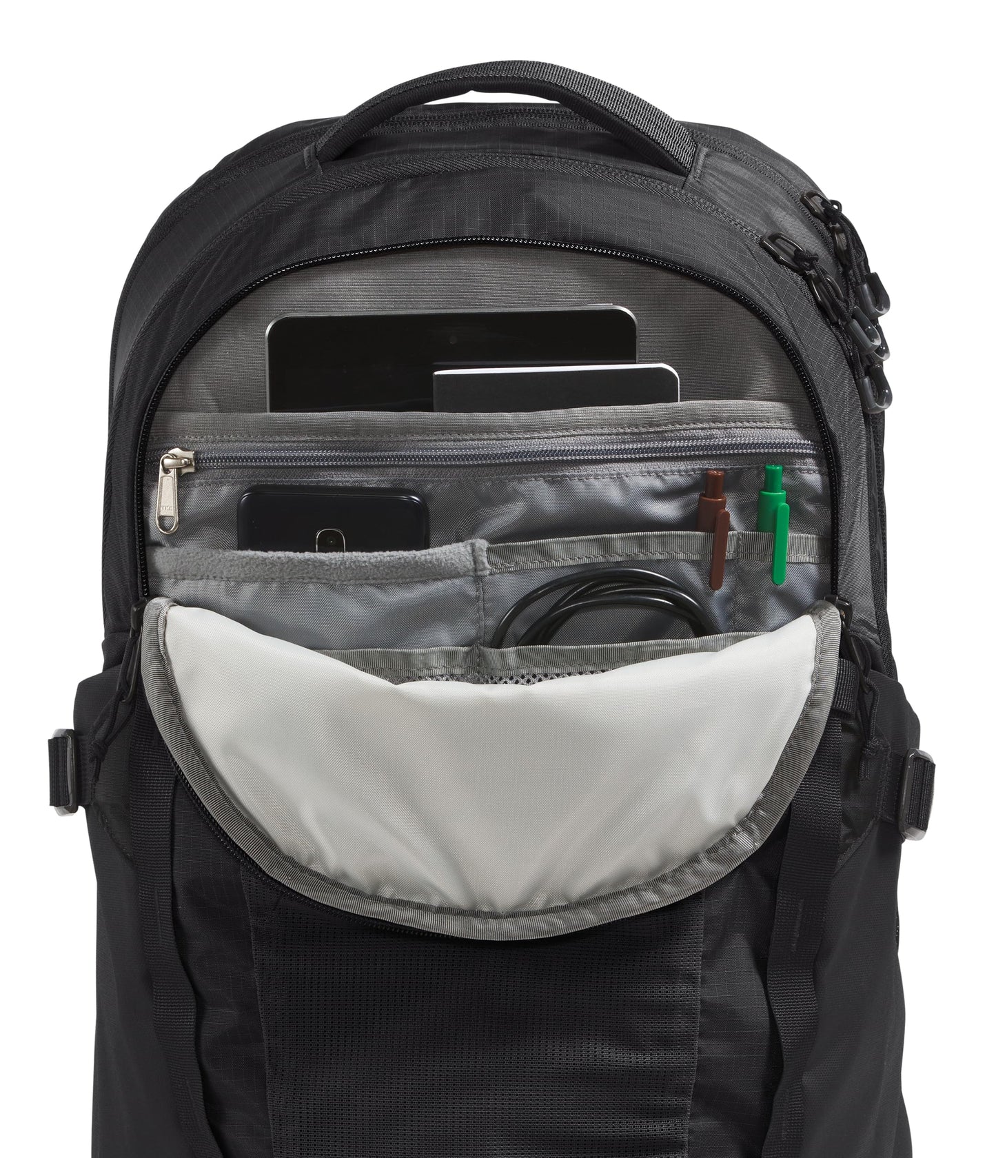 THE NORTH FACE Recon Everyday Laptop Backpack | Water Repellent Finish, 16" Laptop Sleeve, 2 Water Bottle Pockets, TNF Black/TNF Black-NPF, One Size