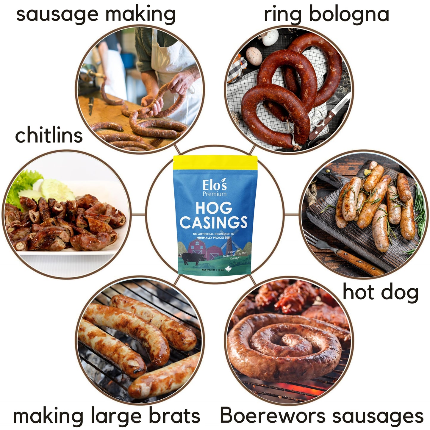 Natural Hog Casing (8oz 227g) | Canadian-Made Premium Sausage Casings