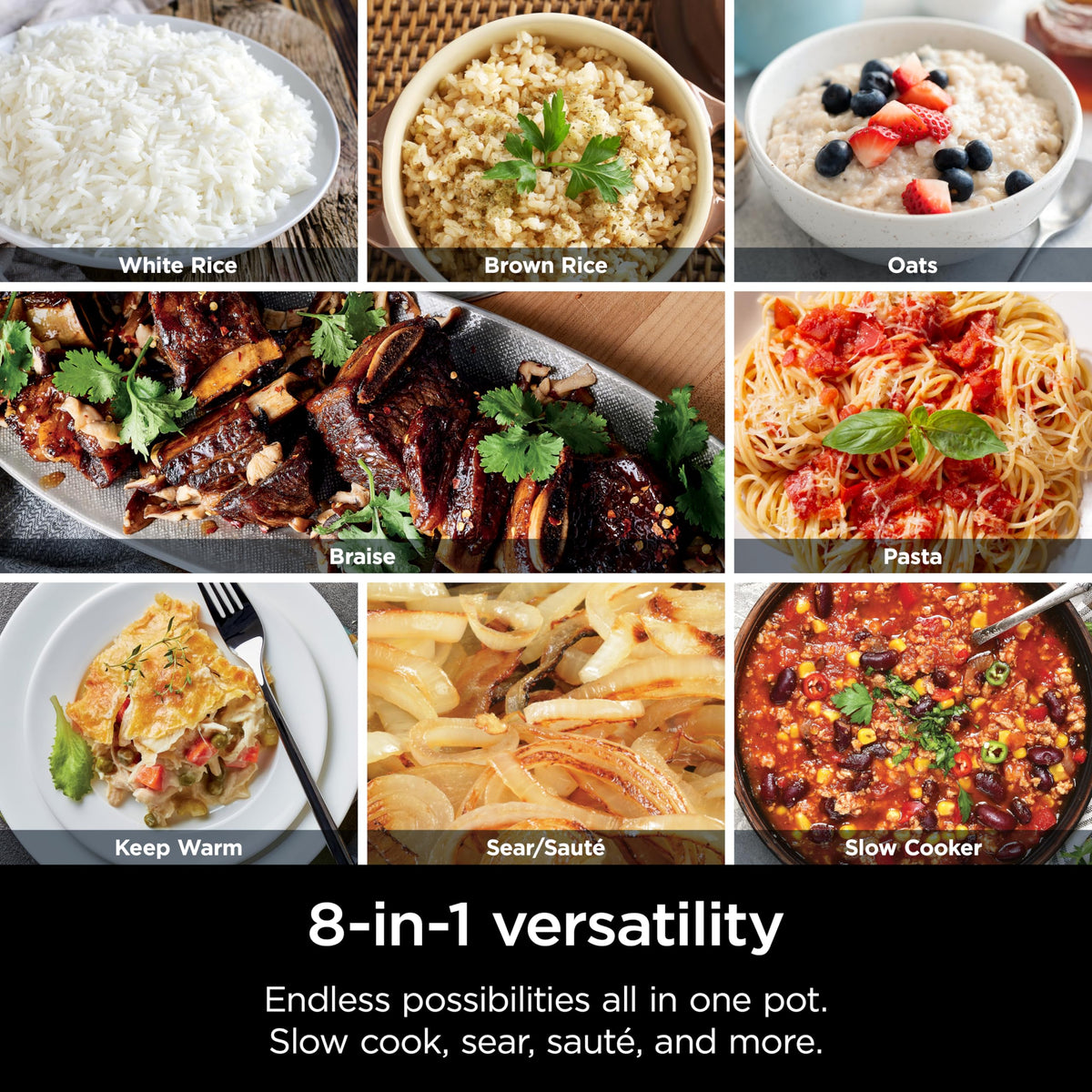 Ninja Foodi Everyday PossibleCooker Pro 6.5‑Qt Slow Cooker, Multi‑Cooker with Rice, Pasta, Oats & Sear/Sauté, Replaces 10 Appliances, MC1101C (Canadian Version)