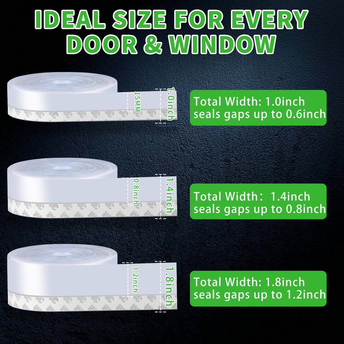 Door Weather Stripping Door Seal, 1.4in Silicone Seal Strip 🍁 All In One Marketplace Canada
