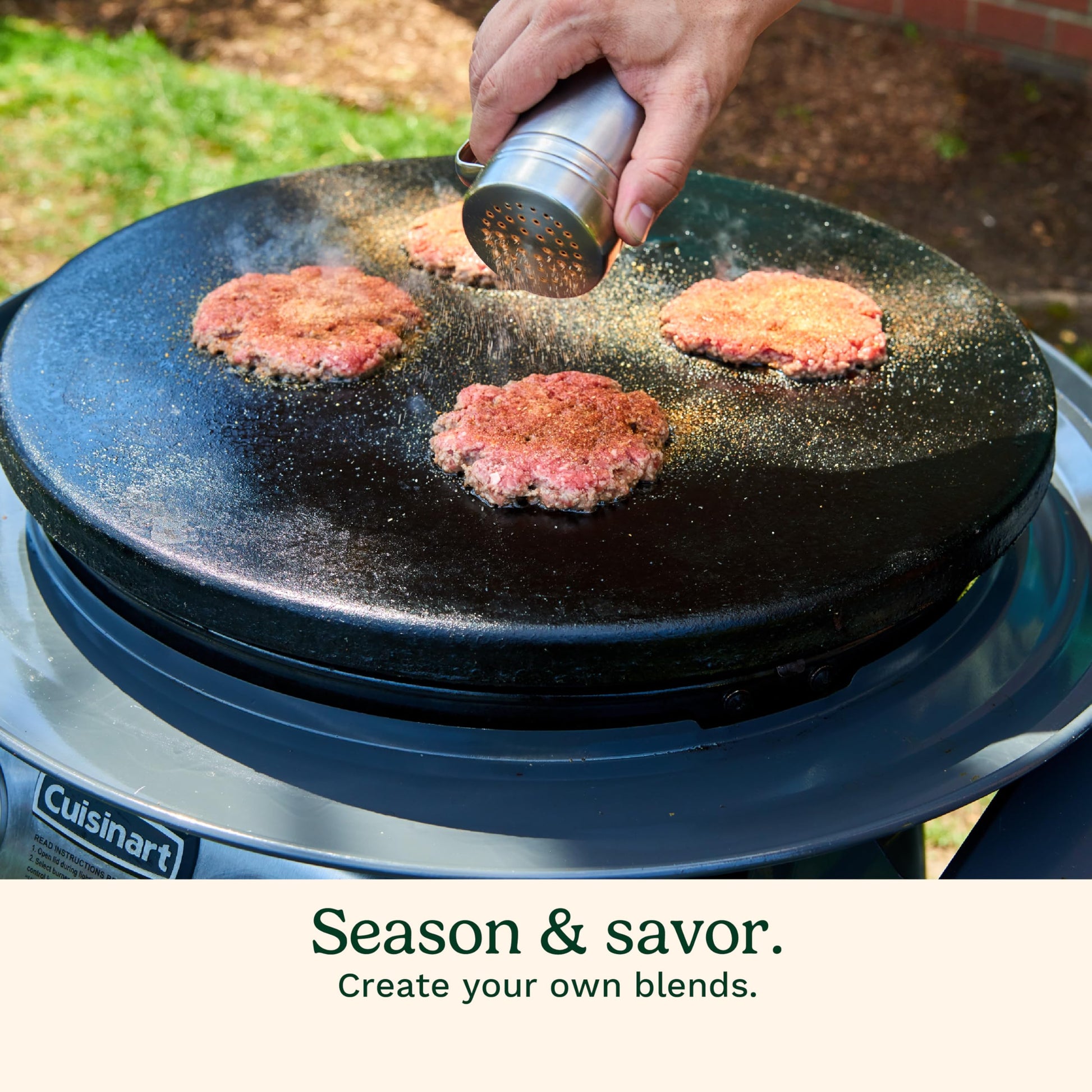 Cuisinart Smash Burger Kit with Cast Iron Burger Press, Spatula, Seasoning Shaker and Patty Papers (CSBK-400C) - Available at All In One Marketplace Canada
