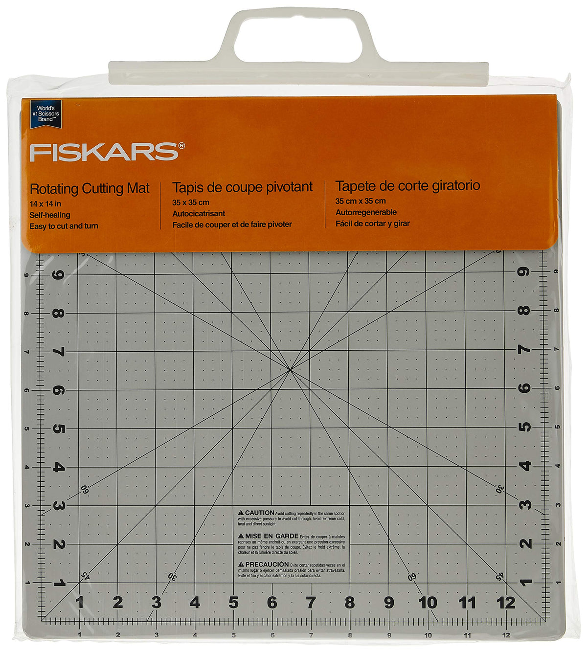 Fiskars 14" x 14" Rotating Self Healing Cutting Mat for Fabric Squares