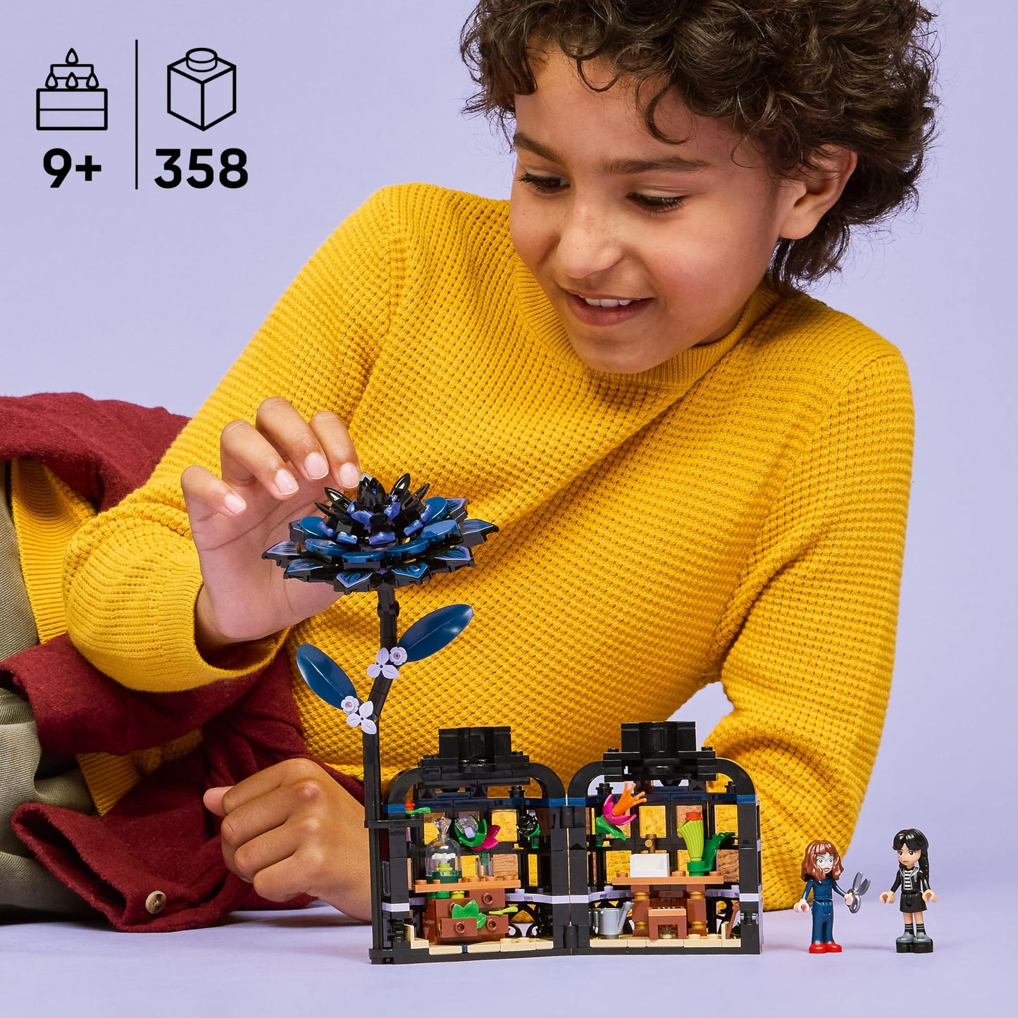 LEGO Wednesday Black Dahlia Flower Building Toy - Pretend Play Set for Girls & Boys, Ages 9+ - with Wednesday Addams & Professor Minidolls - Building Blocks for Kids - Gift Idea for Birthdays - 76784 LEGO