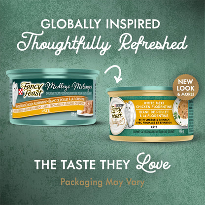 Fancy Feast Medleys Wet Cat Food, Chicken Florentine Pâté 85g (24 Pack) Fancy Feast
