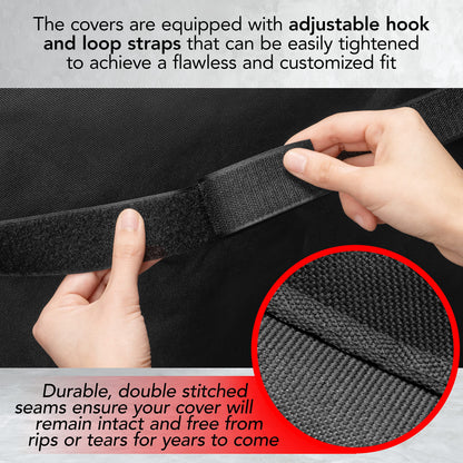 GrillTough Heavy Duty BBQ Grill Cover for Outdoor Grill, 58 Inch – Waterproof, Weather Resistant, UV & Fade Resistant with Fastening Straps – Gas Grill Cover for Weber, Genesis, Charbroil, etc. Black