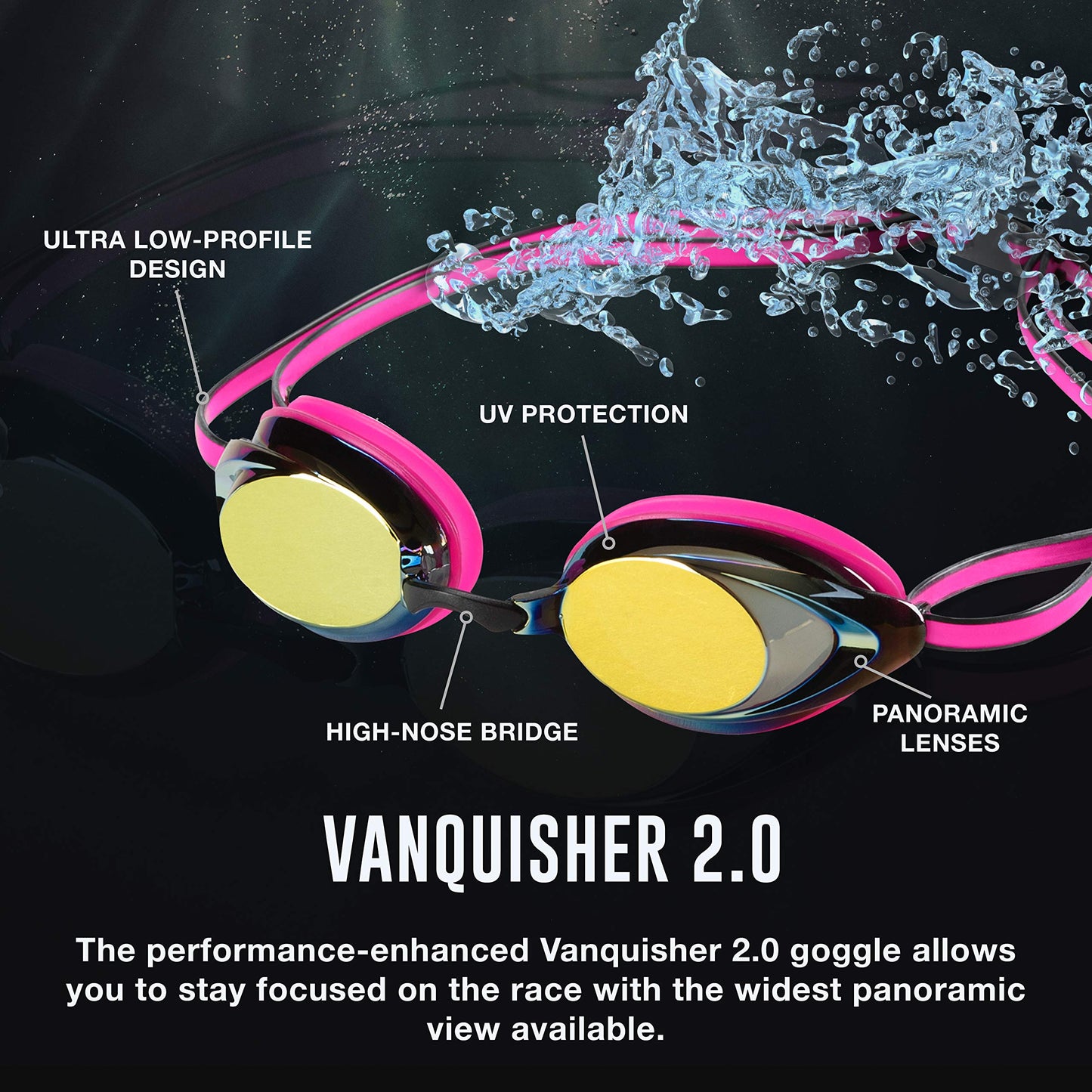 Speedo Women's Swim Goggles Mirrored Vanquisher 2.0 - Aqua, One Size 🍁 All In One Marketplace Canada
