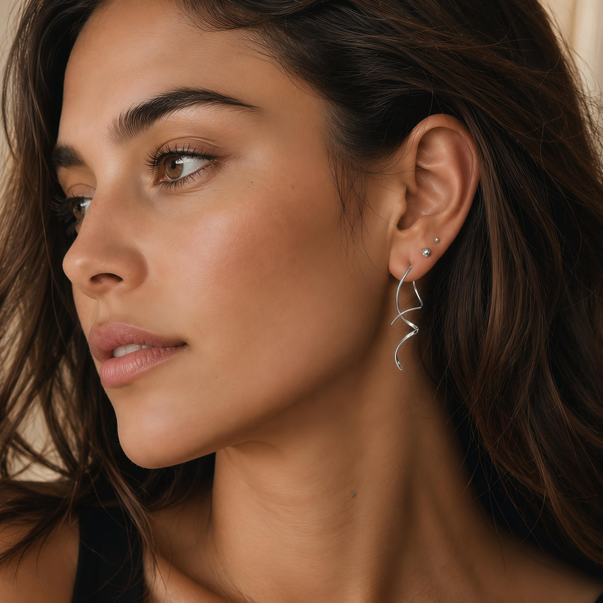 Earrings for Women Spiral threader earrings 925 sterling silver earrings hand bent dangle earrings for women，suitable for gift giving, perfect for your birthday party, Christmas, gift giving. 🍁 All In One Marketplace Canada