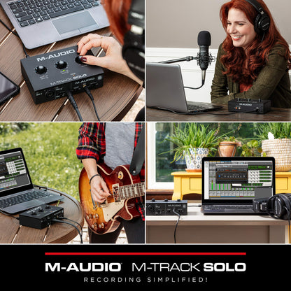 M-AUDIO M-Track Solo USB Audio Interface for Recording, Streaming and Podcasting with XLR, Line and DI Inputs, Plus a Software Suite Included 🍁 All In One Marketplace Canada