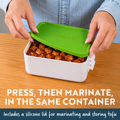 Tofuture Tofu Press | Patented Self-Contained | Vegan, Fits 8-16 oz Block Tofuture