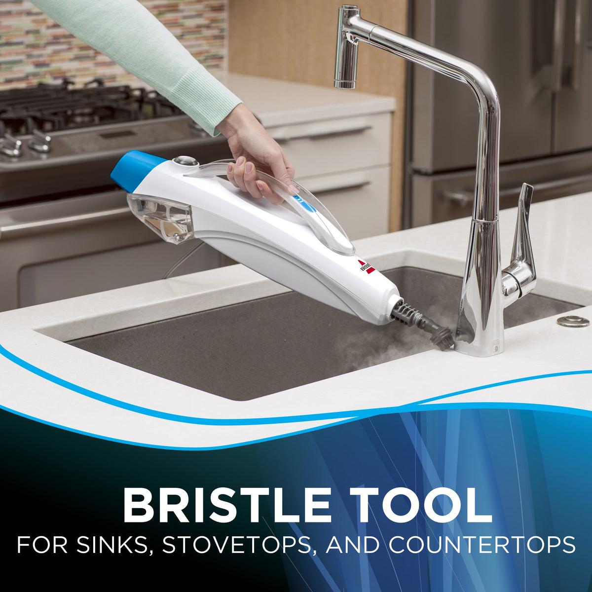 BISSELL PowerEdge 2-in-1 Steam Mop, White/Blue, 2078C